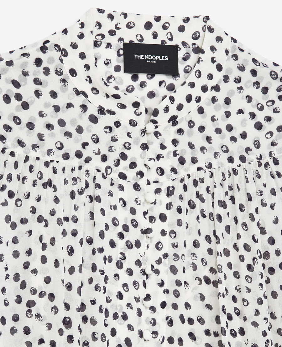 Flowing white longsleeved top w/polka dots The Kooples
