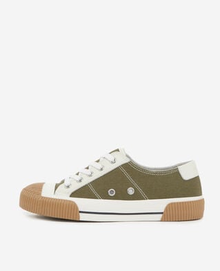 The Kooples UNISEX KAKI khakifarbene niedrige turnschuhe aus stoff