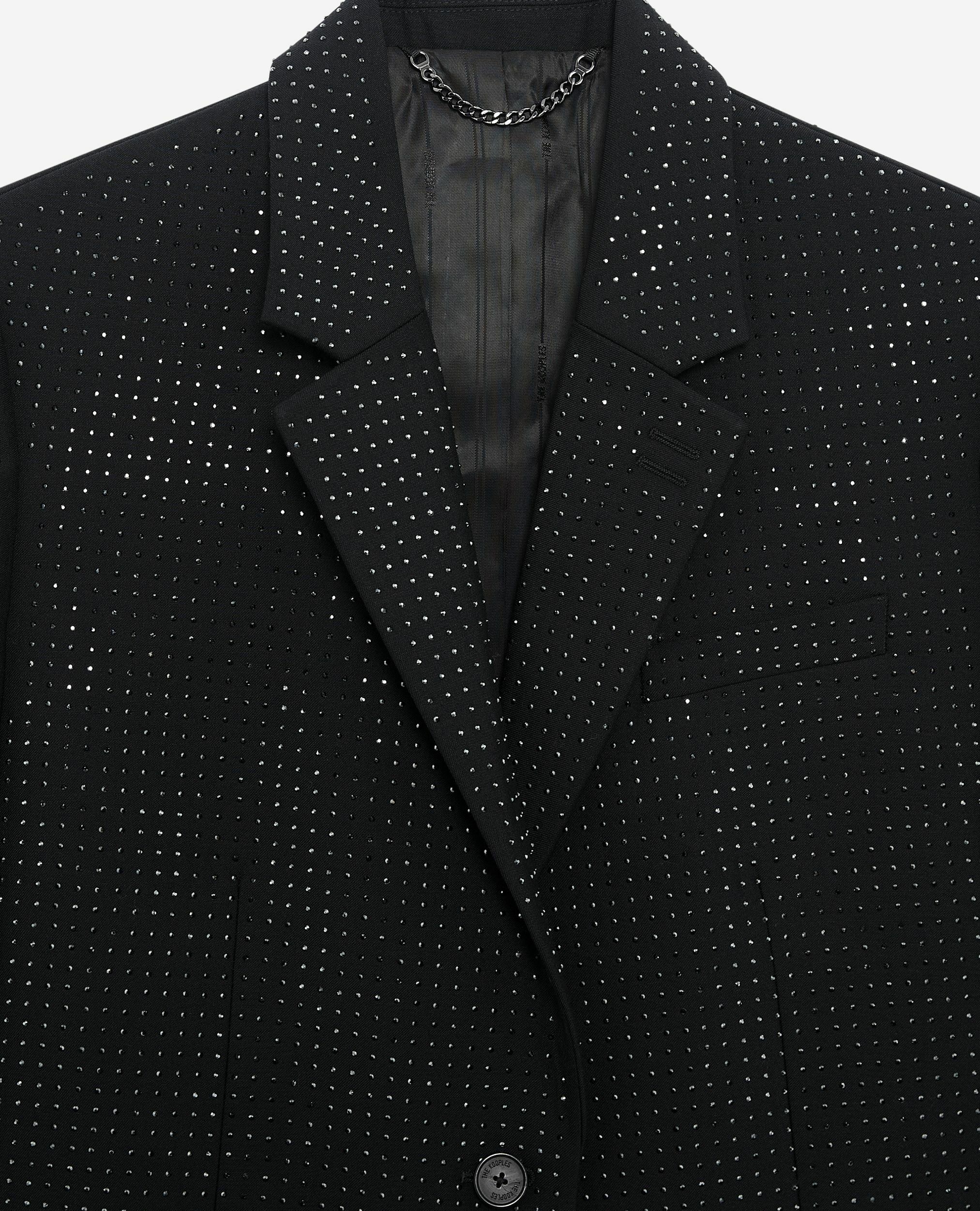 Black rhinestone jacket, BLACK, hi-res image number null