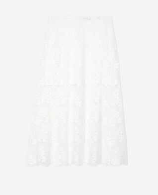 The Kooples FEMME ECRU jupe longue en dentelle écrue