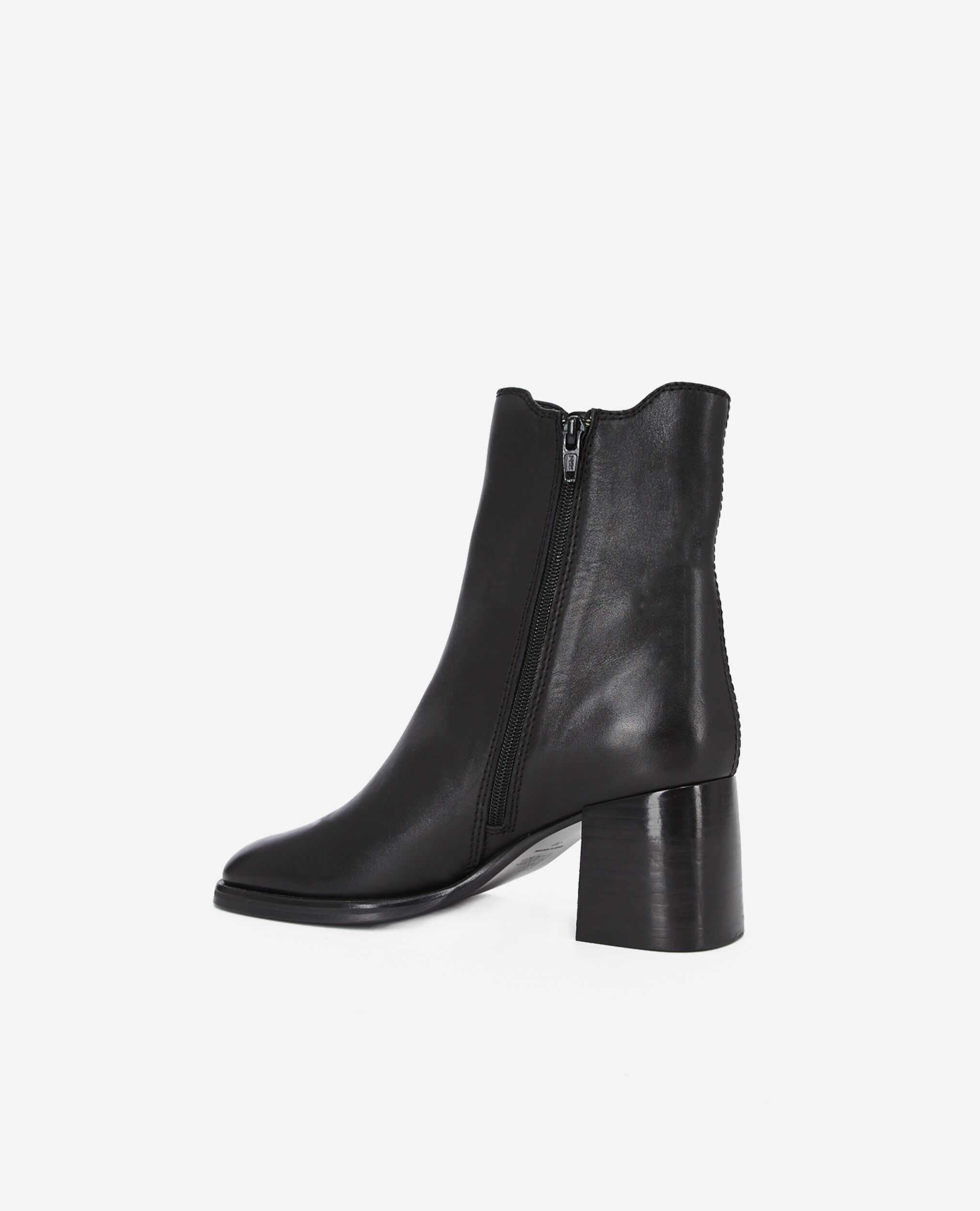 Boots à talons en cuir noir, BLACK, hi-res image number null