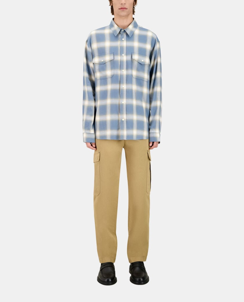 The Kooples H BLUE GREY checked shirt