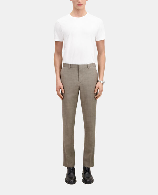 beige wool suit trousers