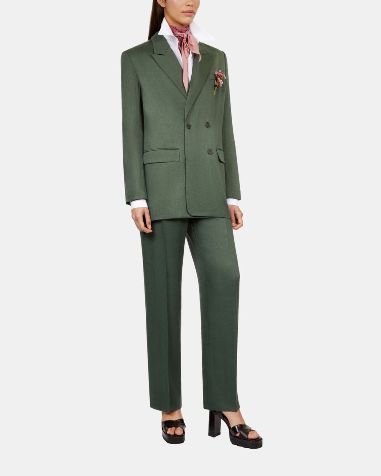The Kooples WOMEN WOOD KAKI khaki suit jacket