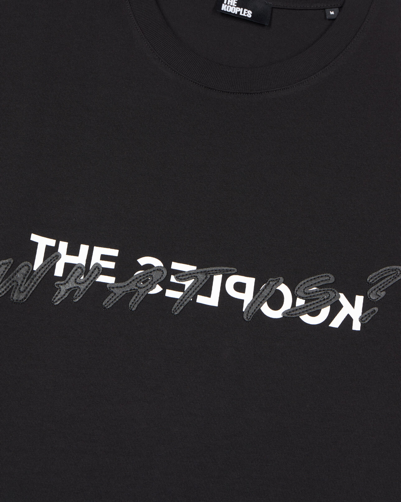 The Kooples MEN BLACK black what is leather effect t-shirt