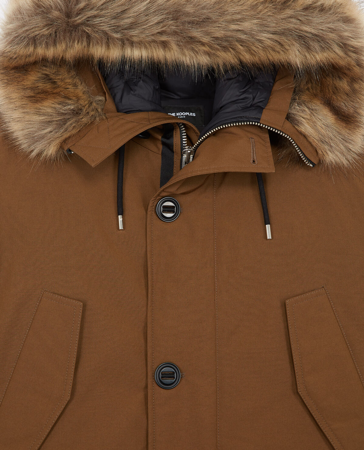 The kooples parka with fur hood on sale