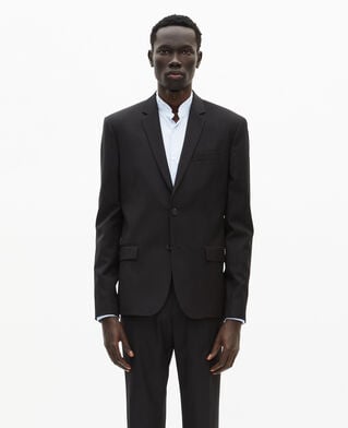 The Kooples HOMME BLACK veste de costume en laine noire coupe tailleur ajustée