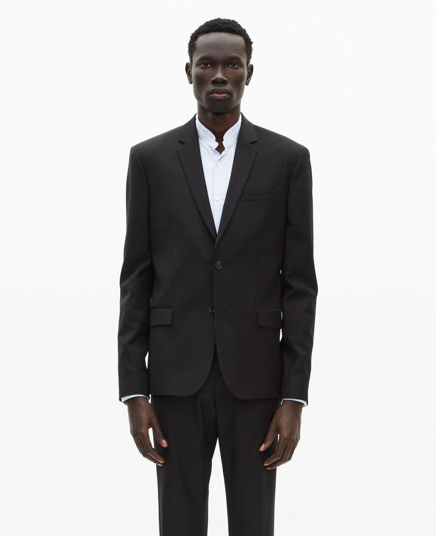 veste de costume en laine noire