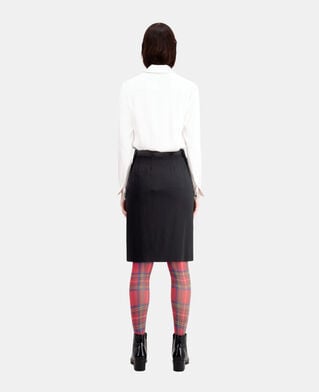 The Kooples WOMEN BLACK black midi pencil skirt