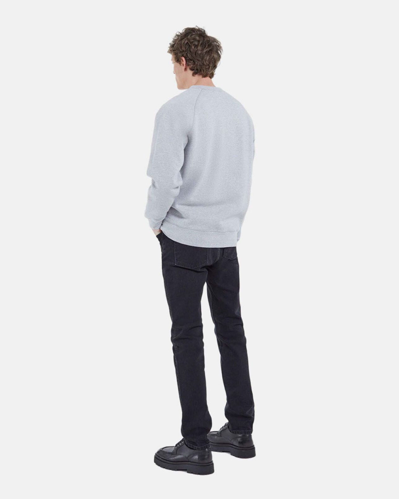 The Kooples MEN MIDDLE GREY MELANGE tiger sweatshirt
