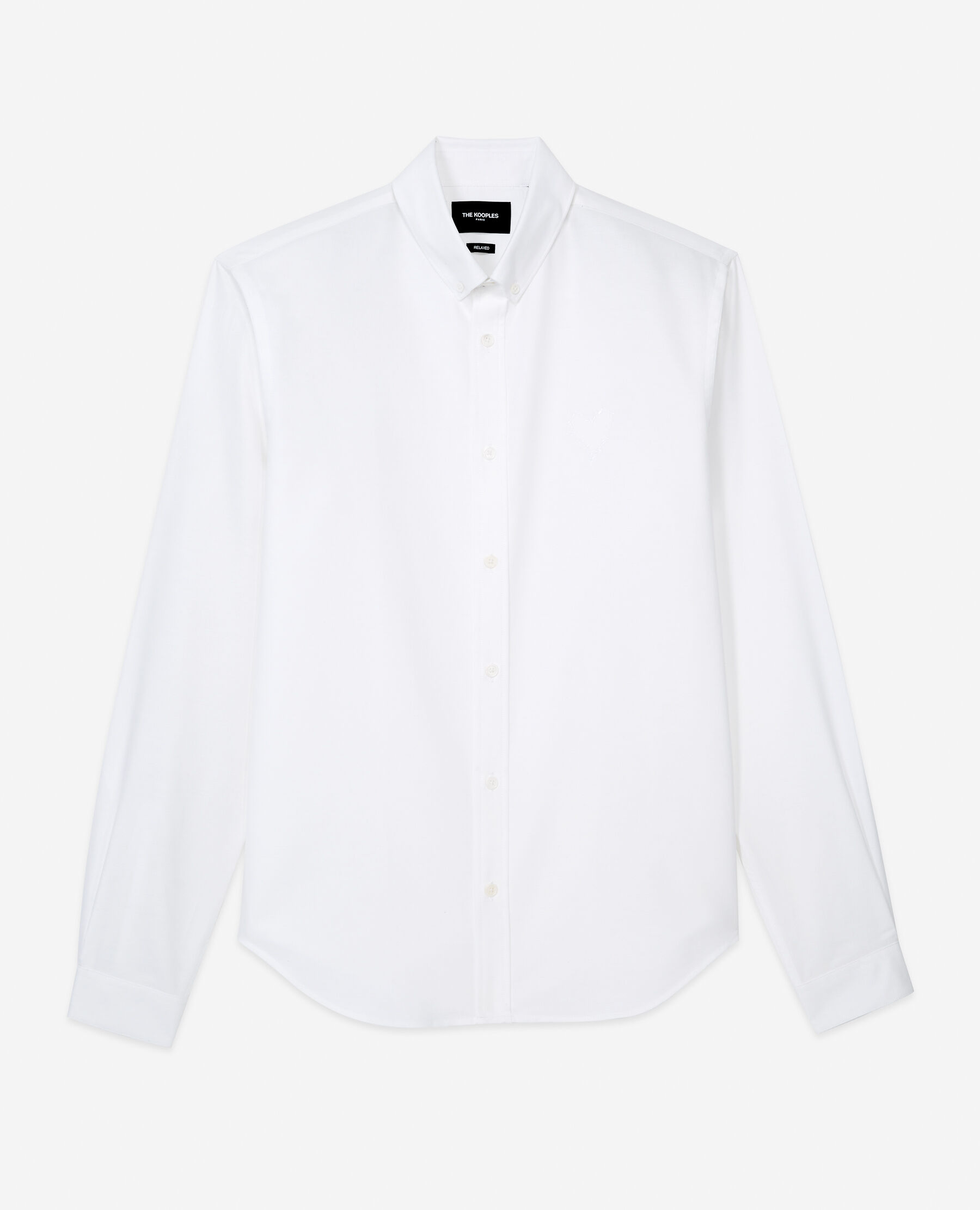 White cotton shirt with embroidered heart The Kooples UK