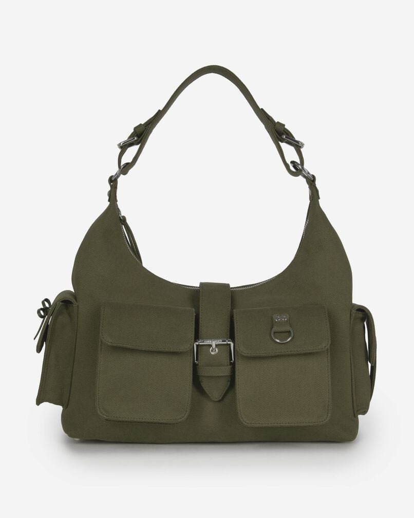 The Kooples FEMME KAKI sac amelia xl en canvas kaki