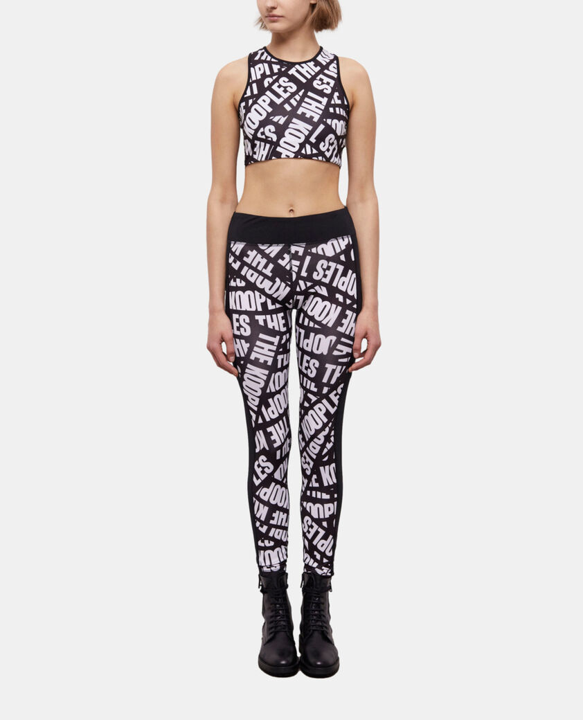 The Kooples WOMEN BLACK / WHITE short bra with tape logo