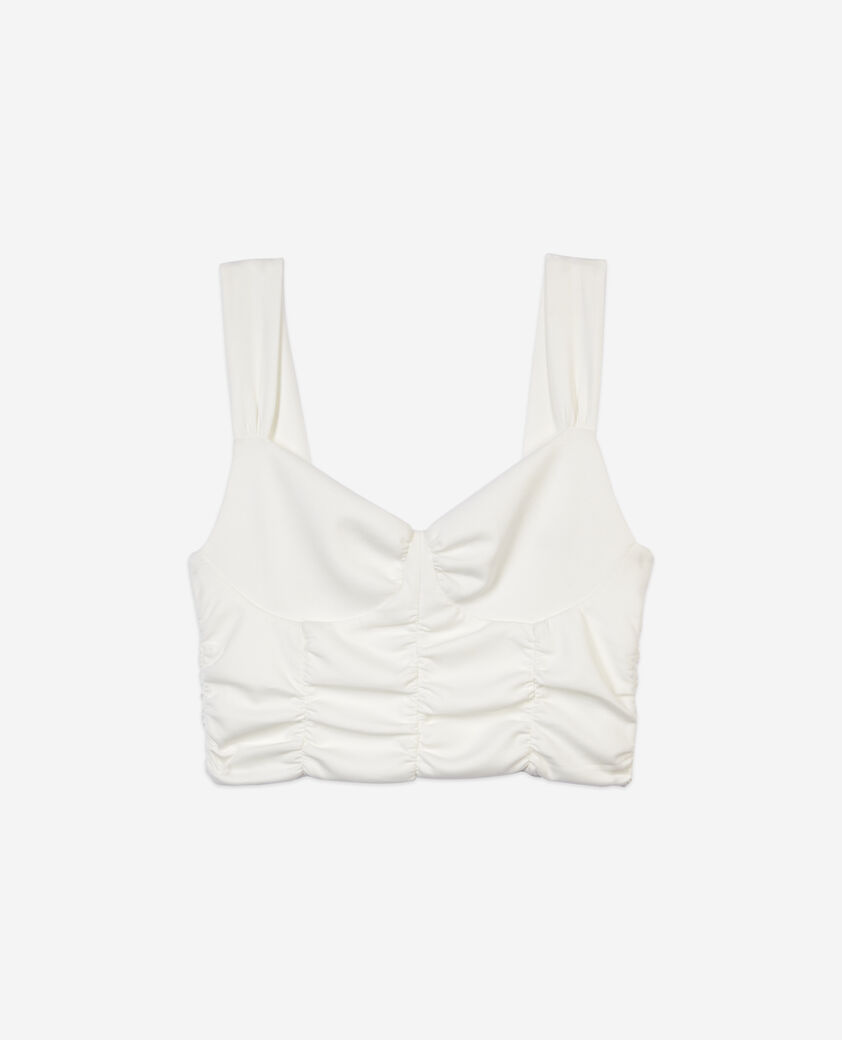 The Kooples WOMEN ECRU short ecru top with draping
