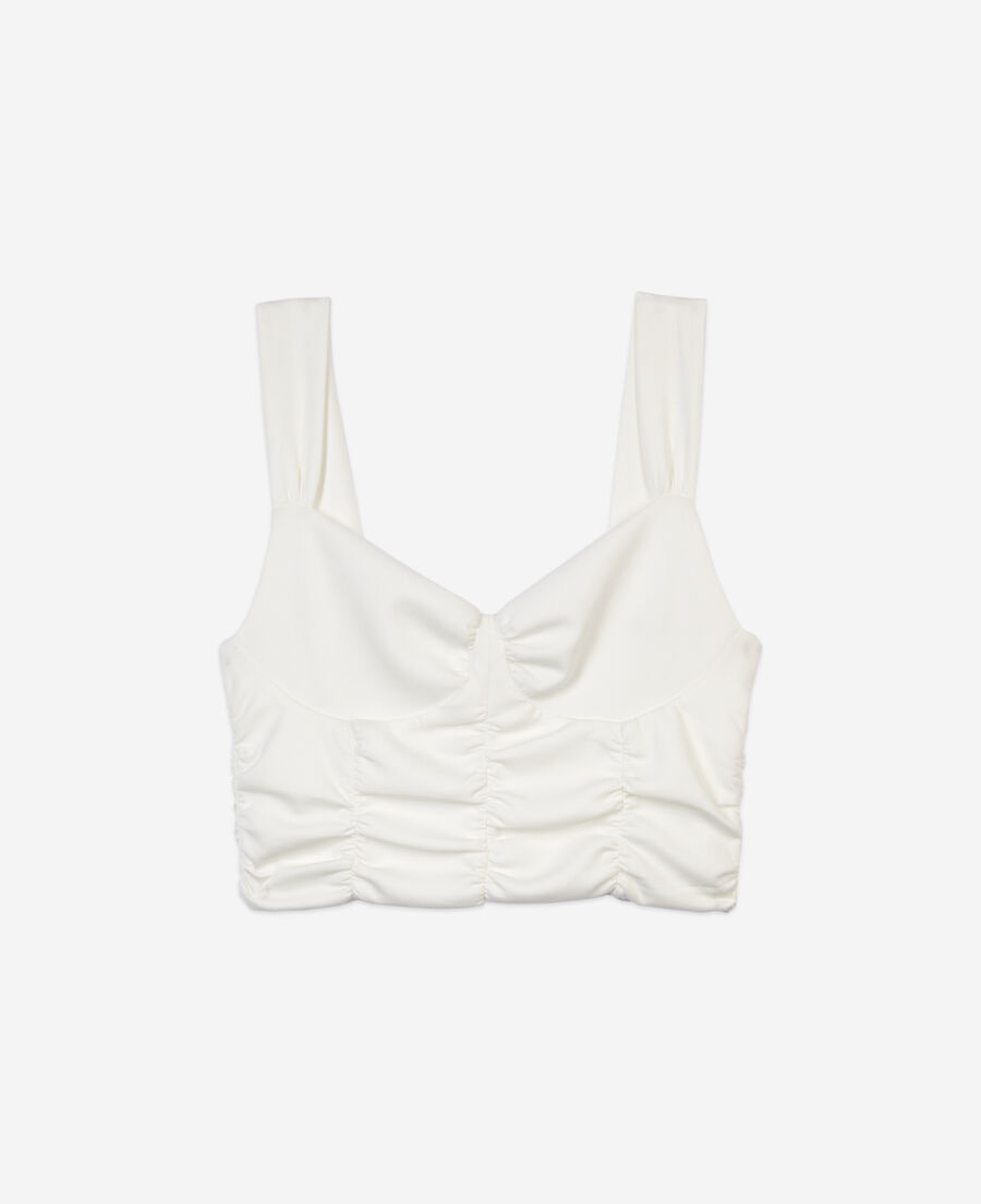 The Kooples FEMME ECRU top court avec drapé écru