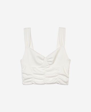 The Kooples FEMME ECRU top court avec drapé écru