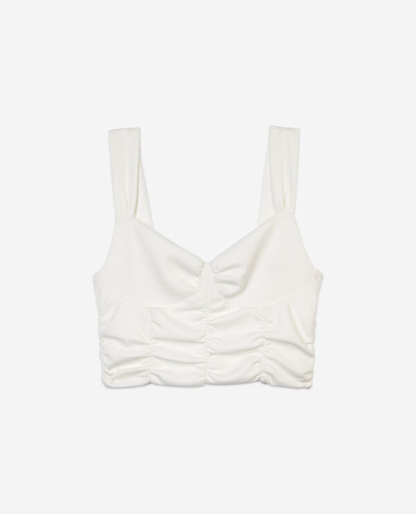 The Kooples FEMME ECRU top court avec drapé écru