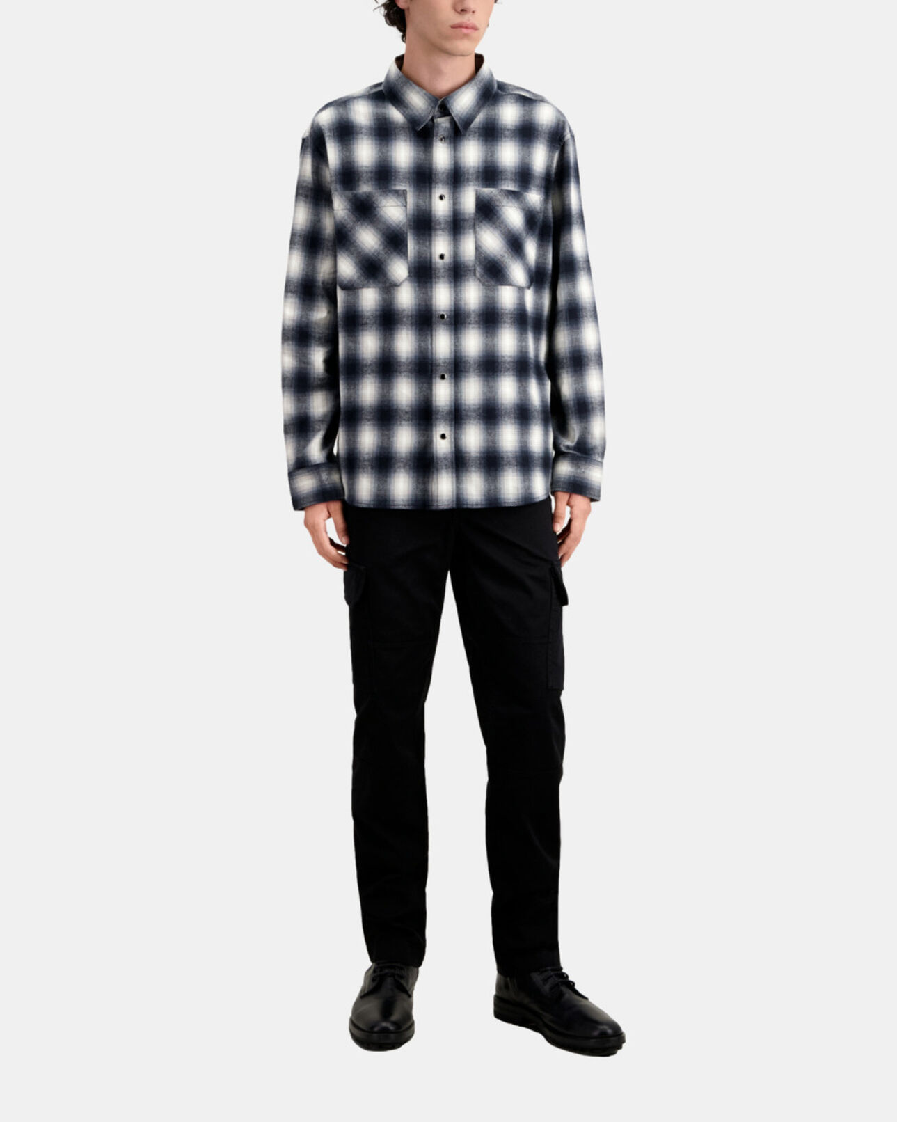 The Kooples HOMBRE BLACK WHITE sobrecamisa cuadros negros blancos