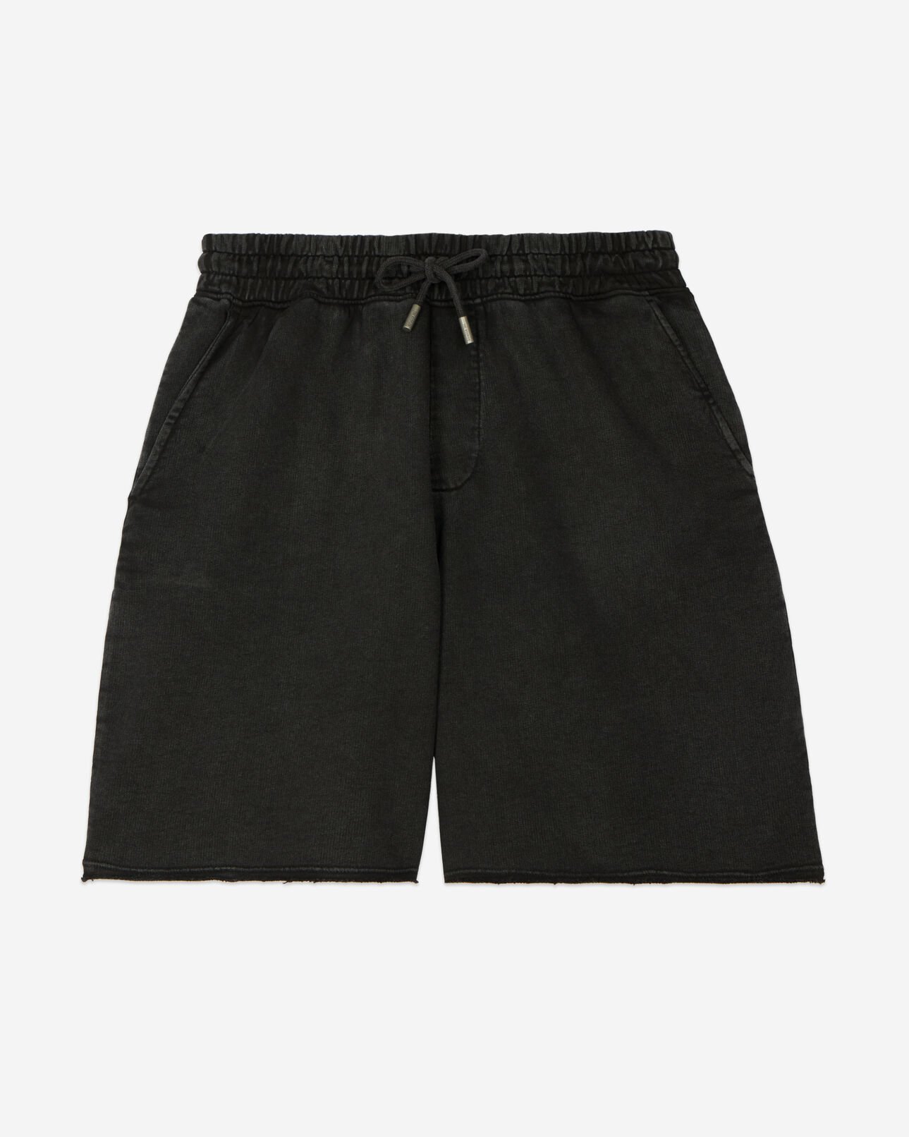 The Kooples MEN BLACK WASHED black cotton shorts