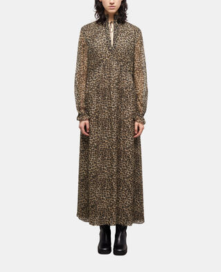 The Kooples MUJER LEOPARD vestido largo leopardo