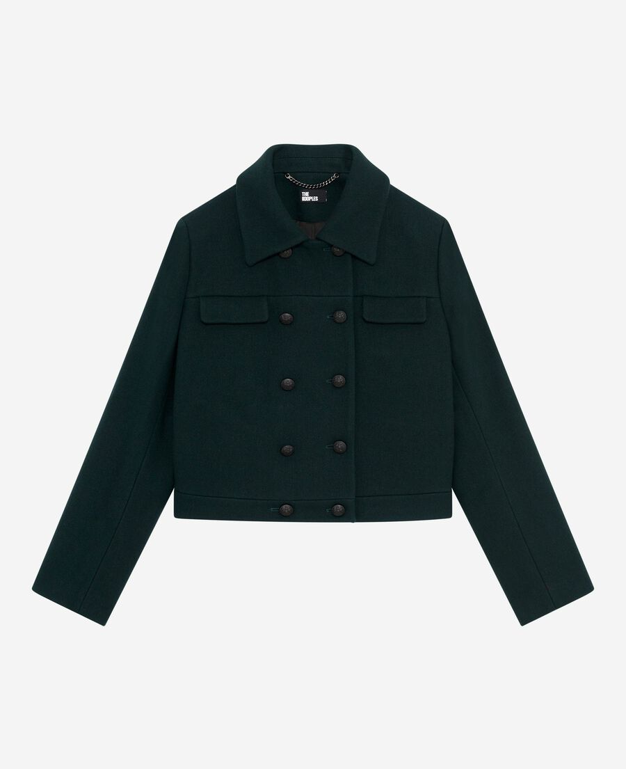 The Kooples F BOTTLE GREEN dark green jacket