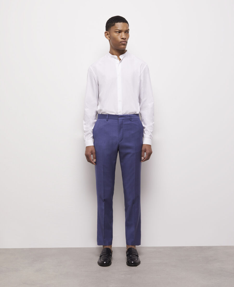 Poly Cotton Pant Suit - Navy Blue