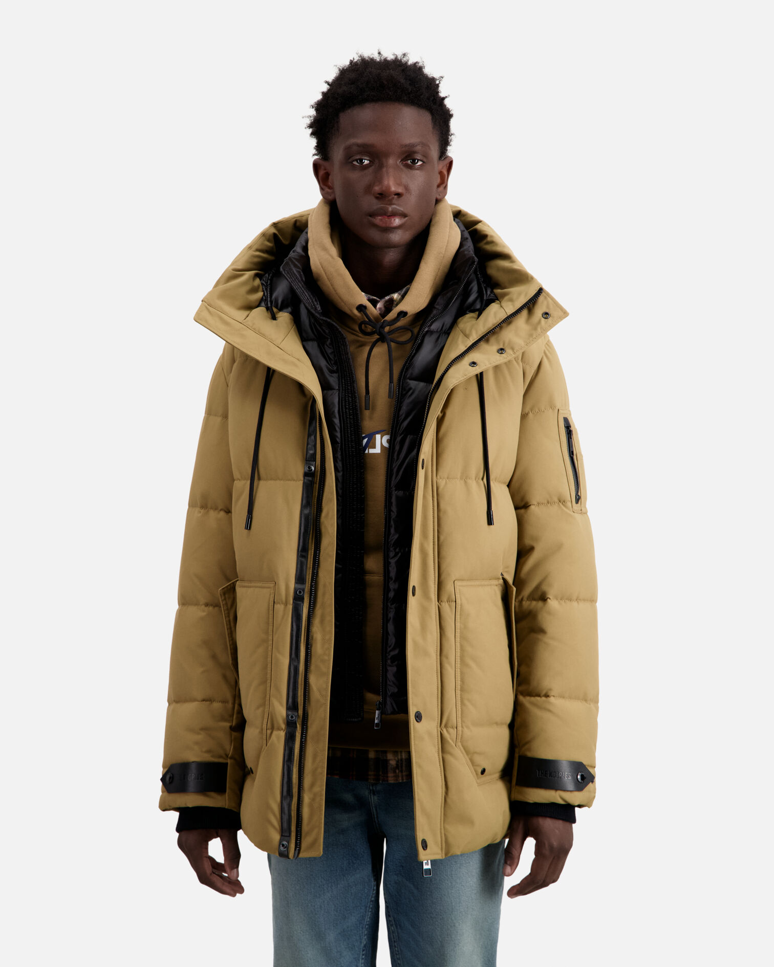 Beige hooded parka, CAMEL, hi-res image number null
