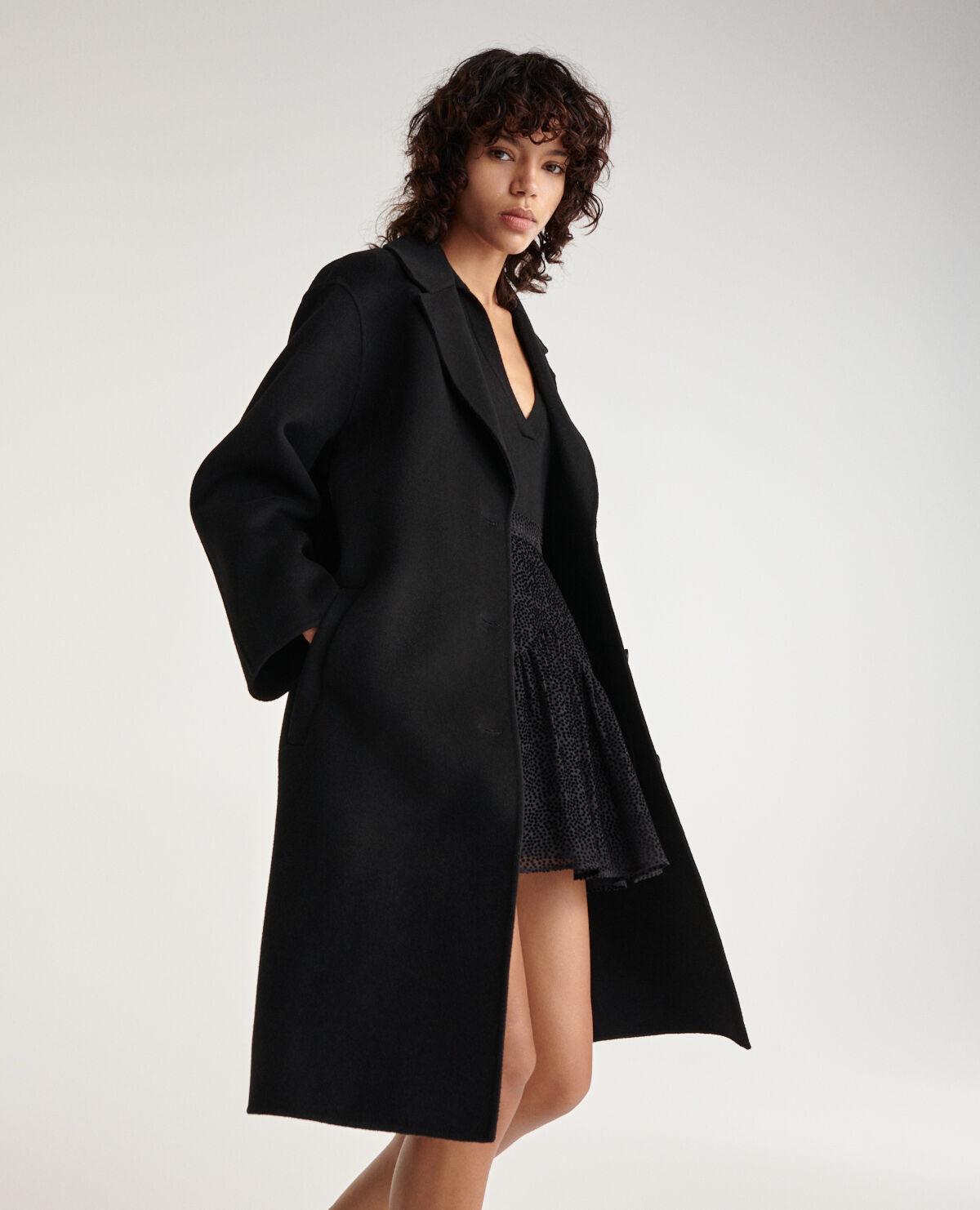 Button up wool coat hot sale