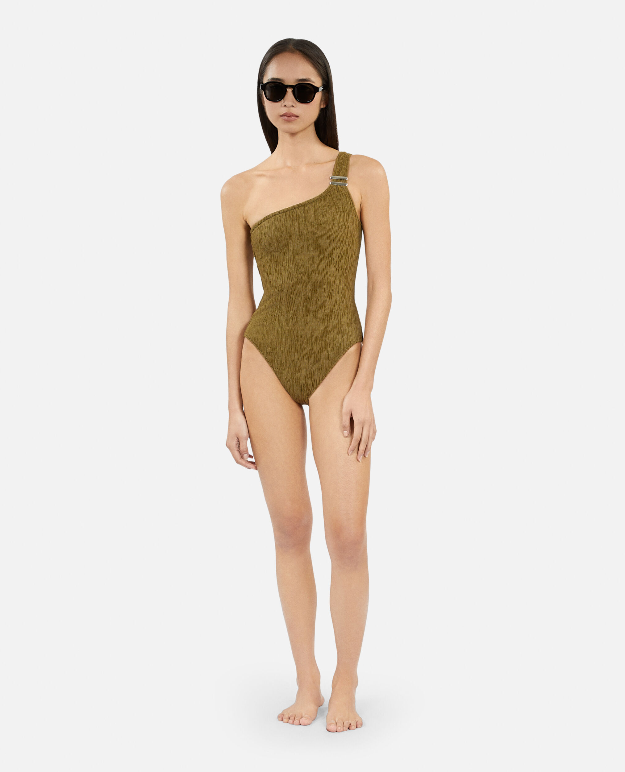 Maillot de bain The Kooples x Luz une piece asymetrique kaki
