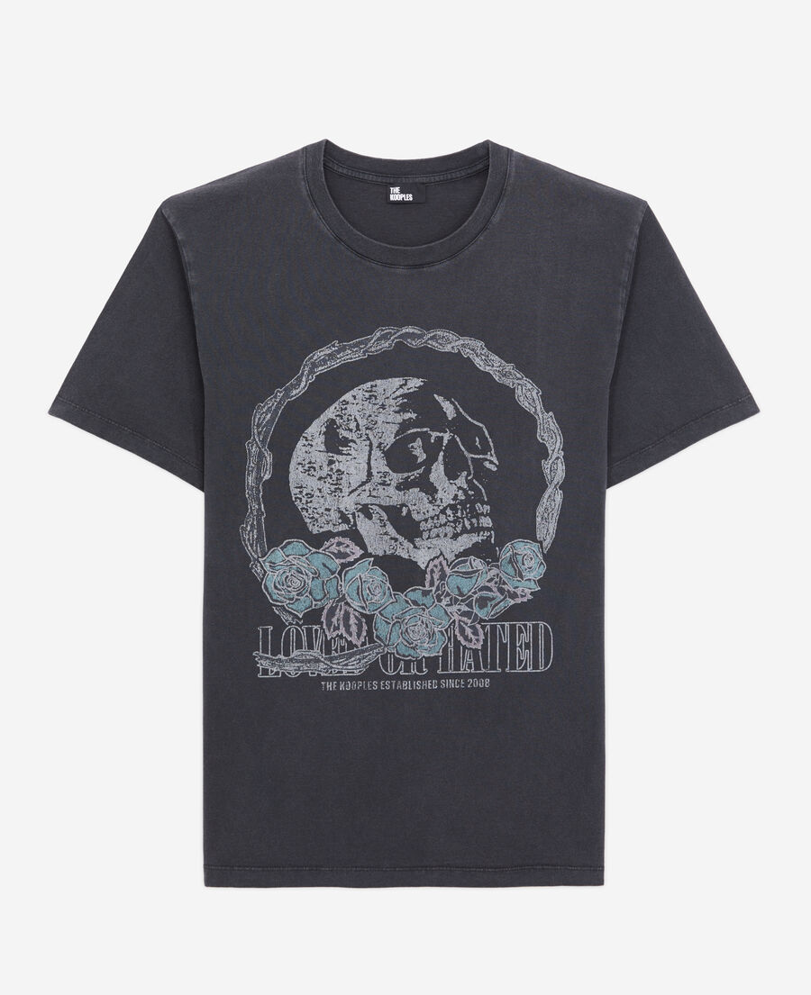 t-shirt homme noir avec sérigraphie vintage skull