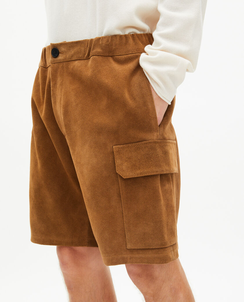 The Kooples HOMBRE CAMEL pantalones cortos de ante camel