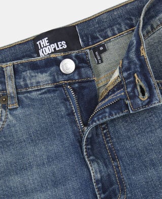 The Kooples DAMEN USED RAPIECE schmale jeans in verwaschenem blau