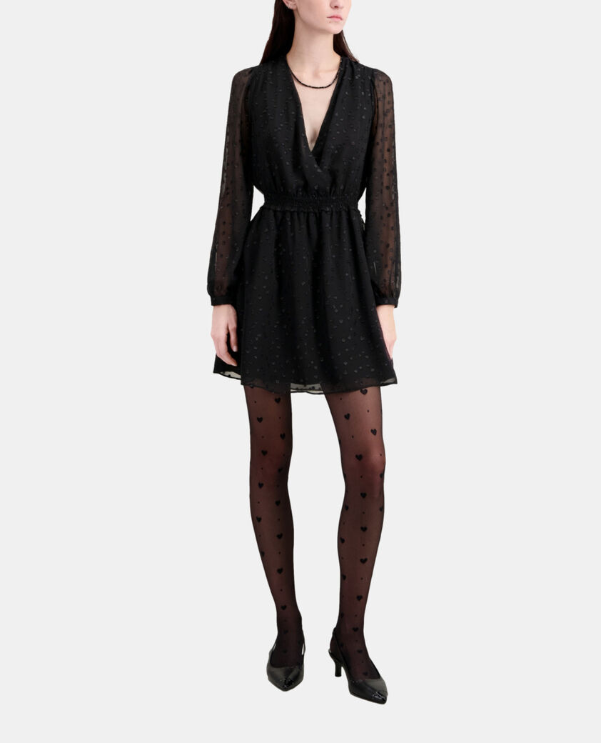 The Kooples FEMME BLACK robe courte noire à pois en lurex