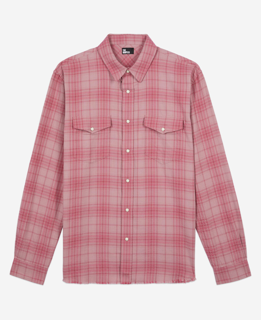 chemise rose à carreaux