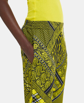 The Kooples FEMME BLACK / YELLOW pantalon droit imprimé