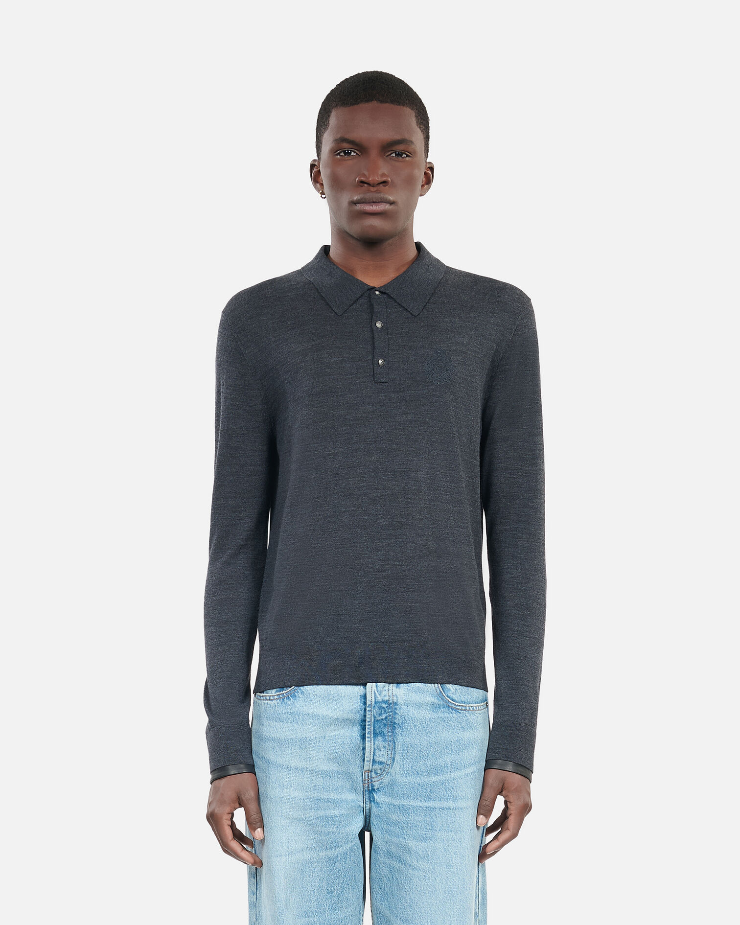 Grauer Pullover aus Wolle, ANTHRACITE MELANGE, hi-res image number null