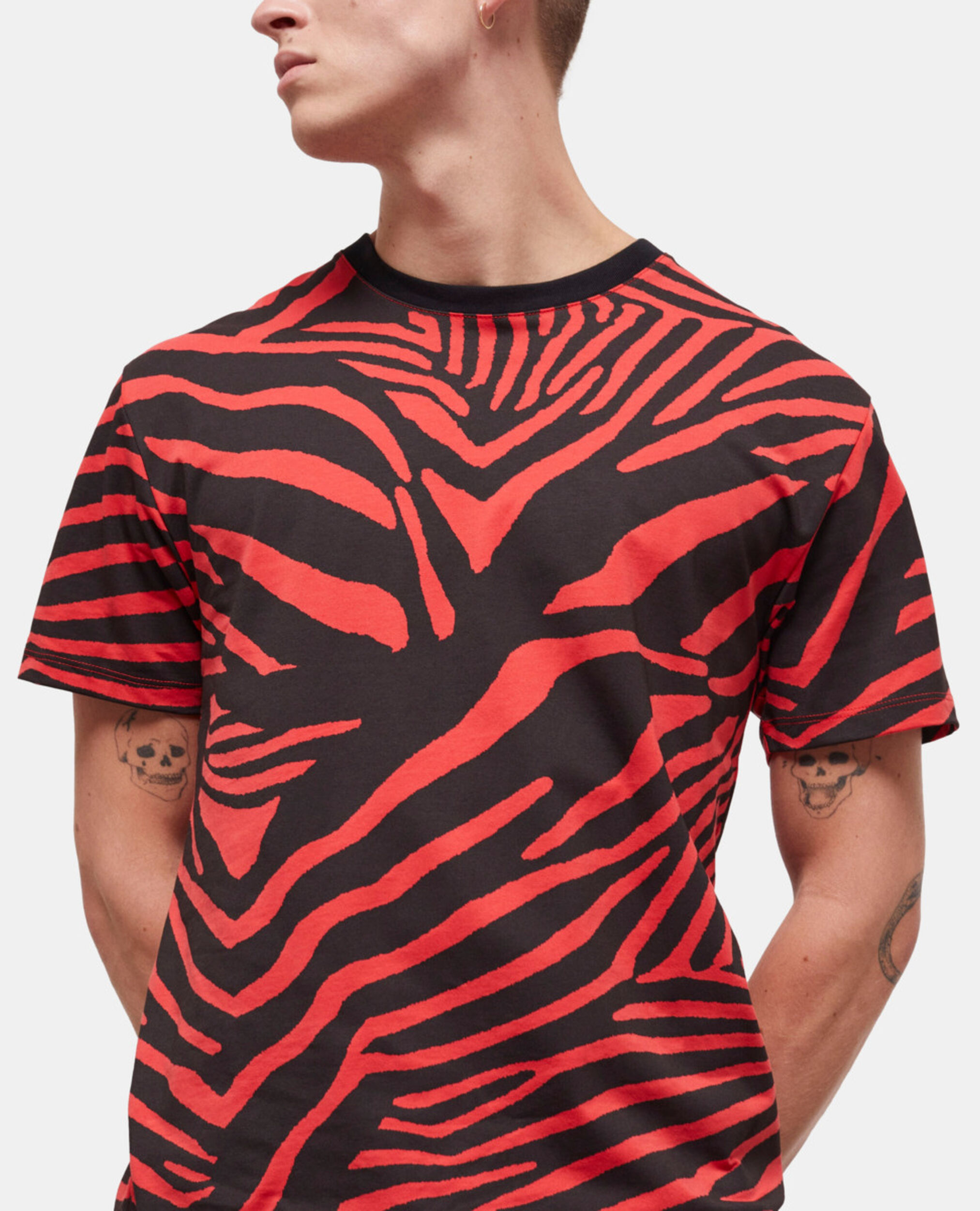 Men's red printed t-shirt, RED / BLACK, hi-res image number null