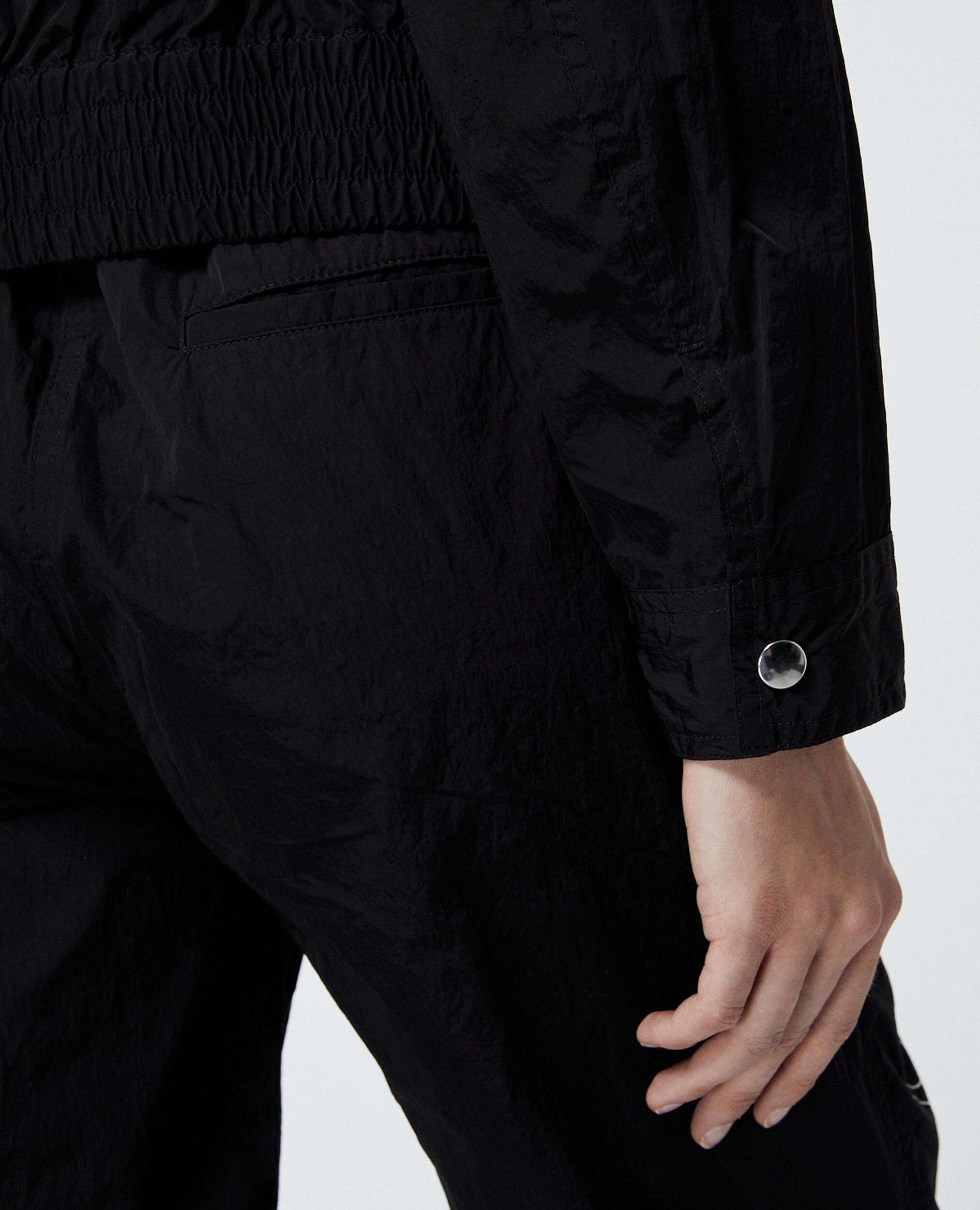 Waterproof black jacket with flap pockets, BLACK, hi-res image number null