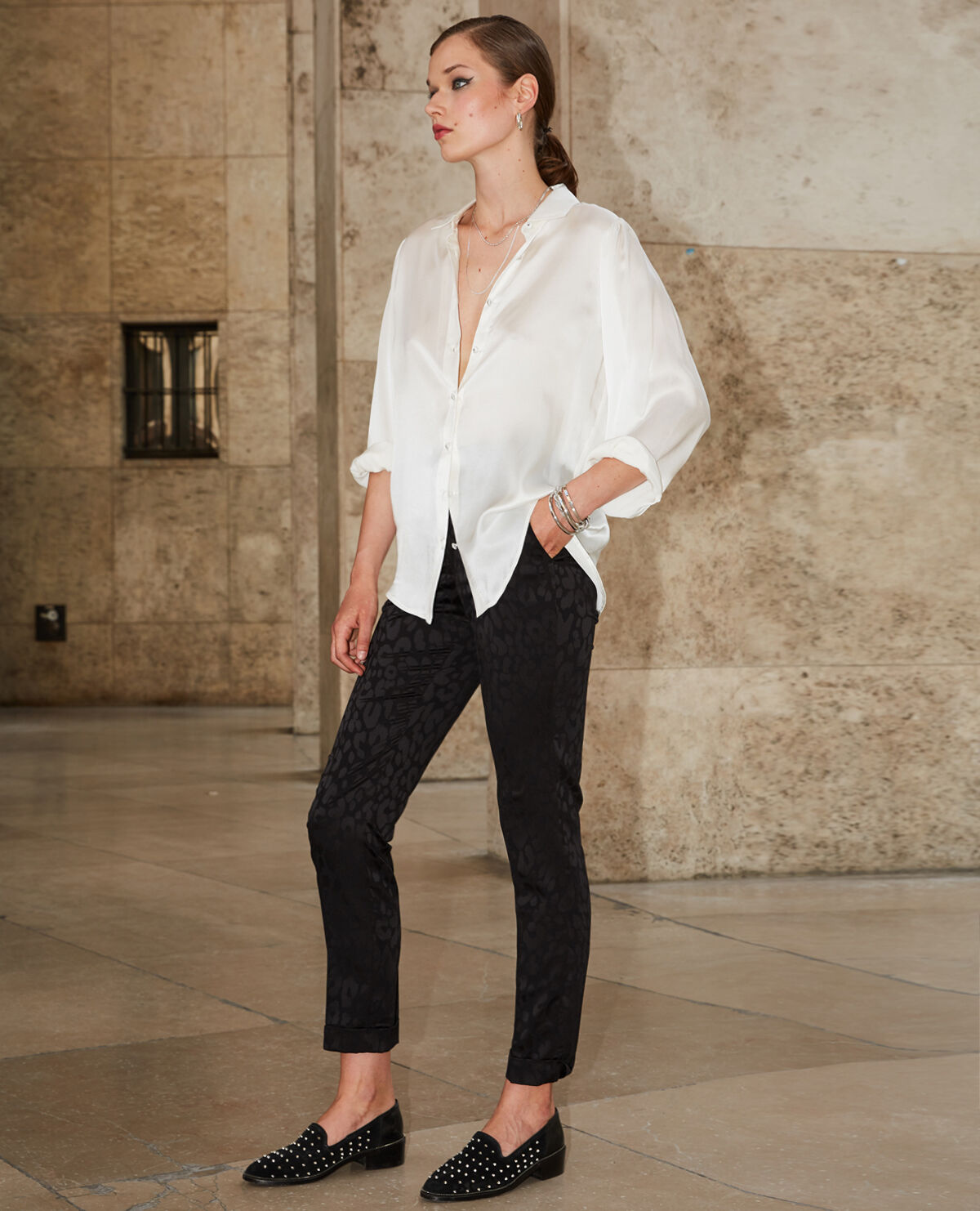 Pantalon best sale fluide leopard