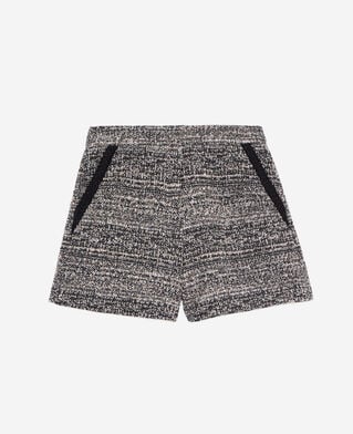 The Kooples DAMEN BLACK WHITE schwarz-weiße shorts aus tweed