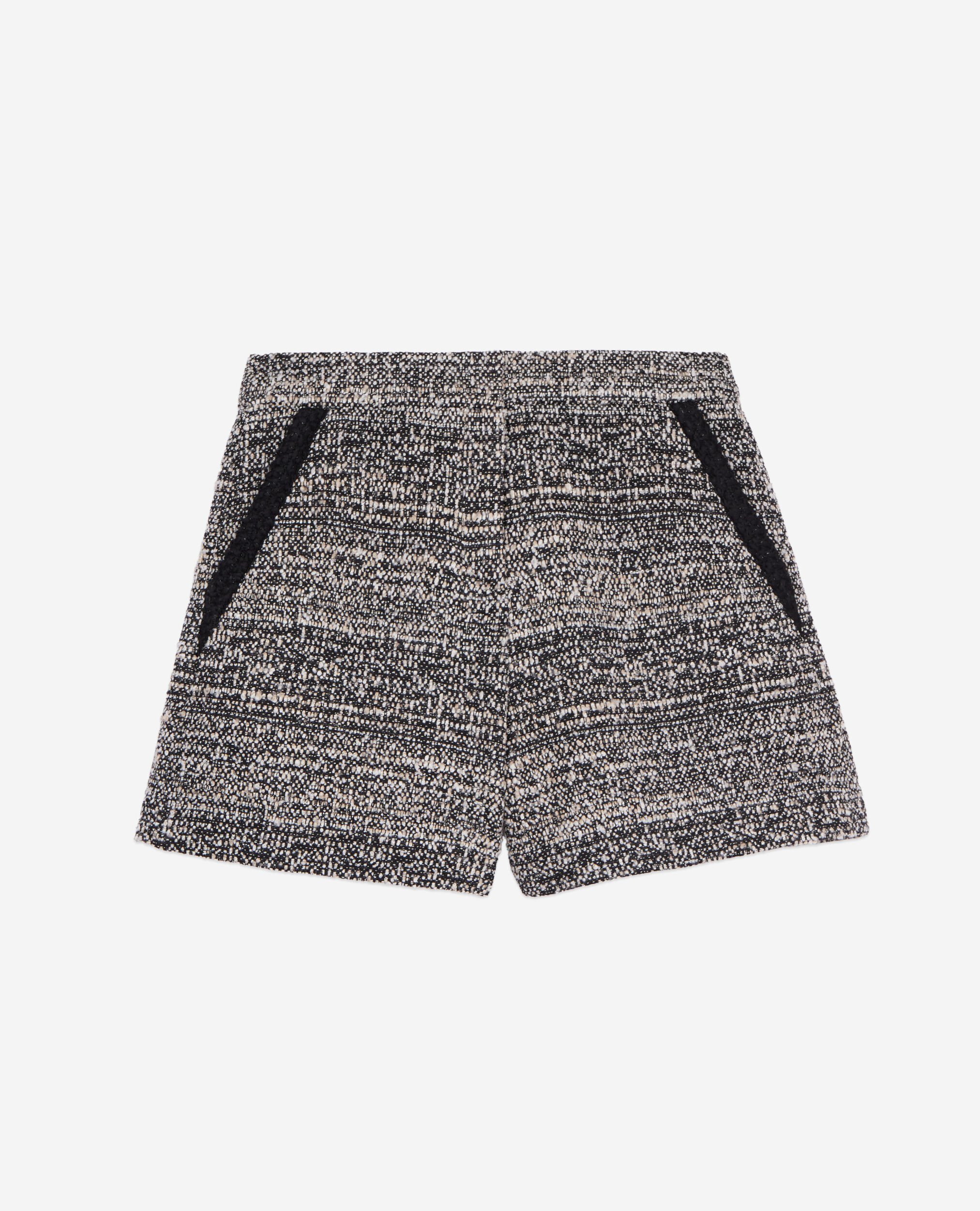 Schwarz-weiße Shorts aus Tweed, BLACK WHITE, hi-res image number null