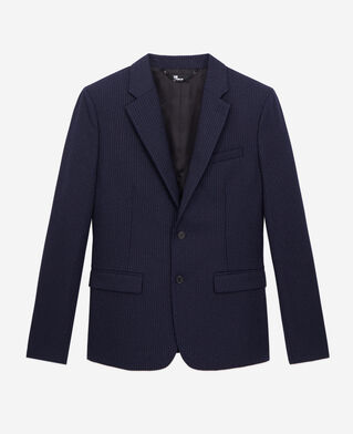 The Kooples HERREN NAVY / ECRU marineblaue anzugjacke aus wolle mit streifen