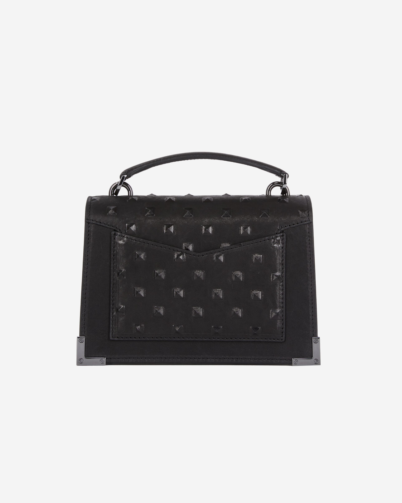 The Kooples WOMEN BLACK small emily bag in black leather with studs