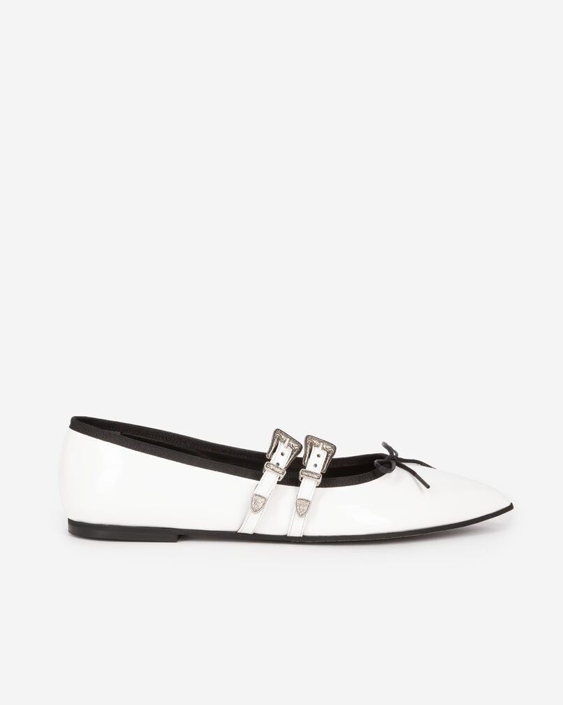 The Kooples DAMEN WHITE flache weiße ballerinas aus leder
