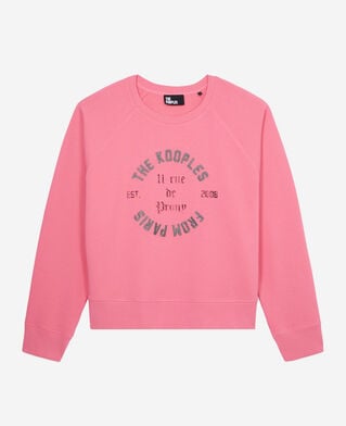 The Kooples F OLD PINK pink sweatshirt with 11 rue de prony serigraphy