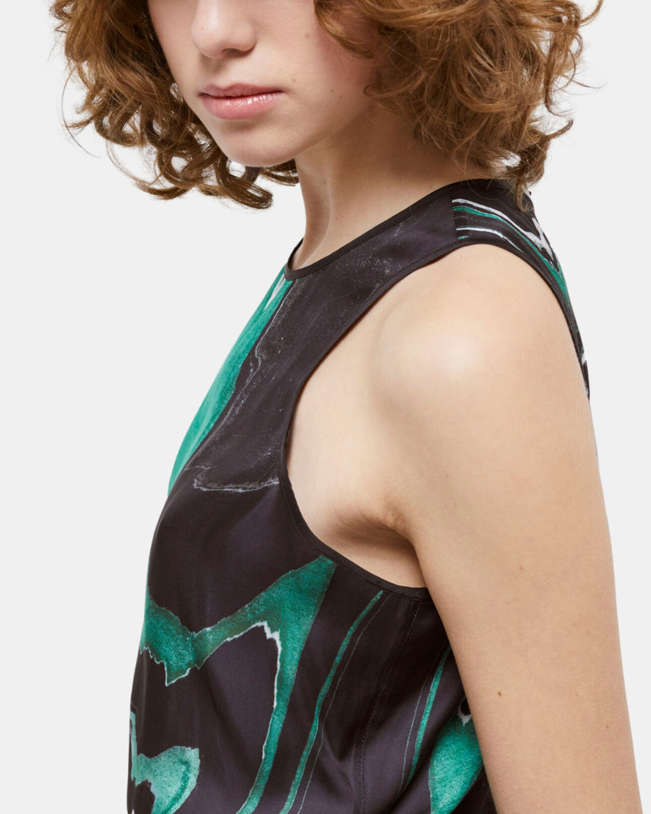 The Kooples WOMEN BLACK / GREEN printed top