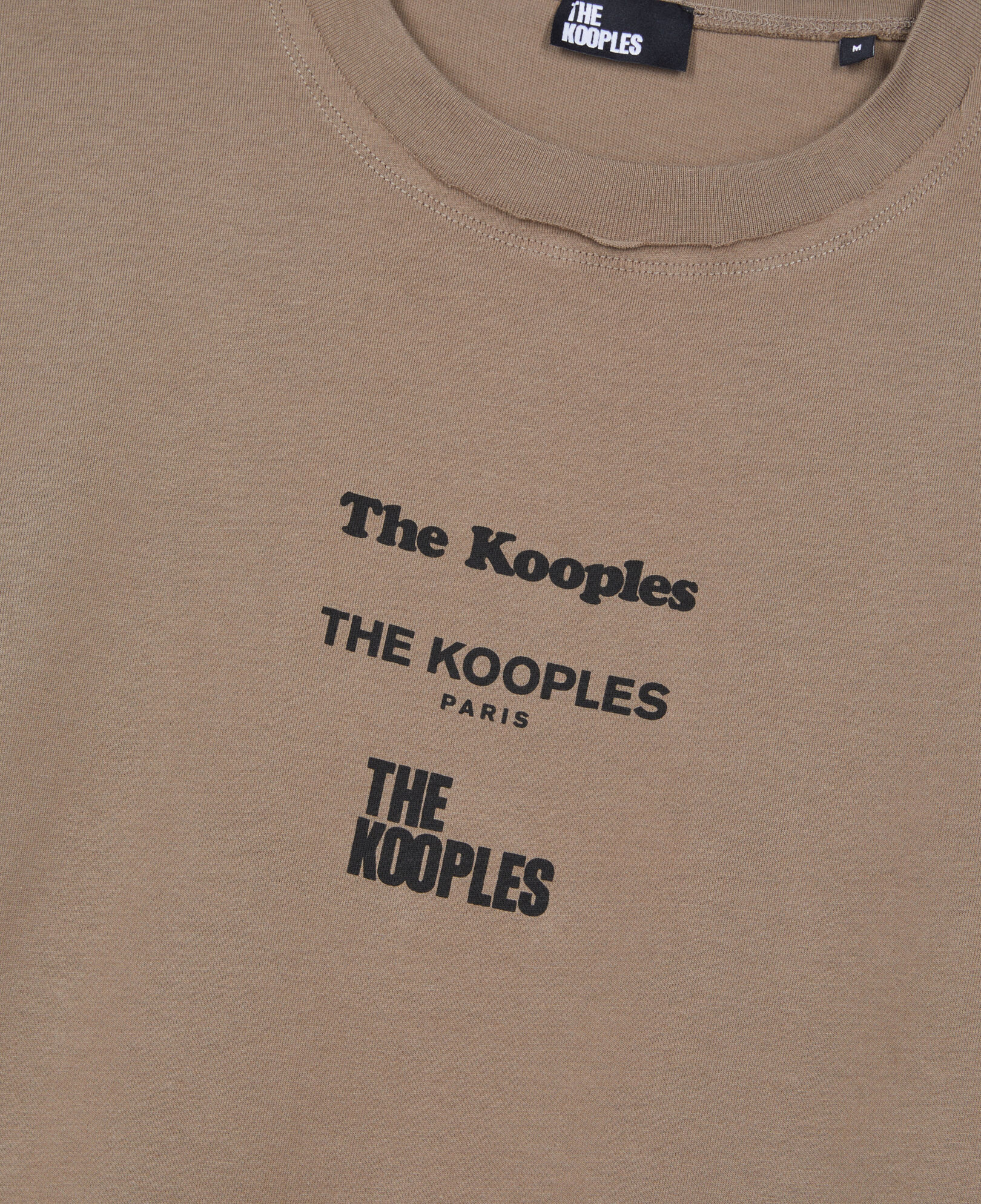 The Kooples HERREN BEIGE KAKI langärmeliges, khakifarbenes t-shirt