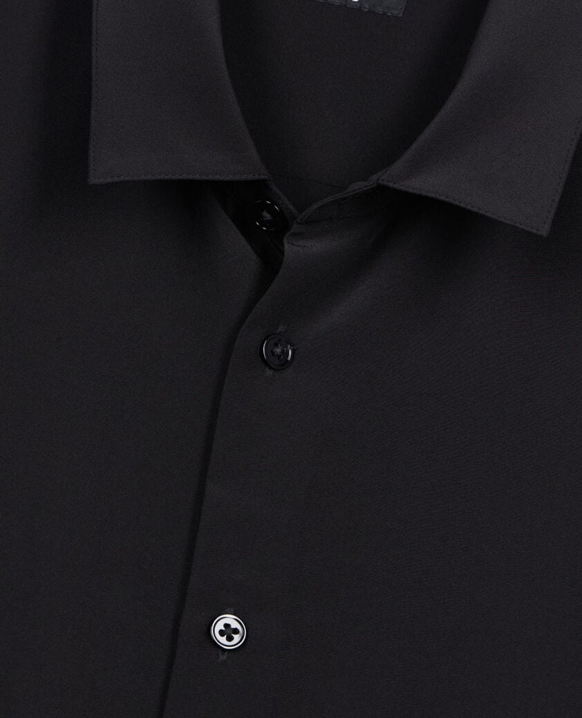 The Kooples HOMME BLACK chemise en soie noire