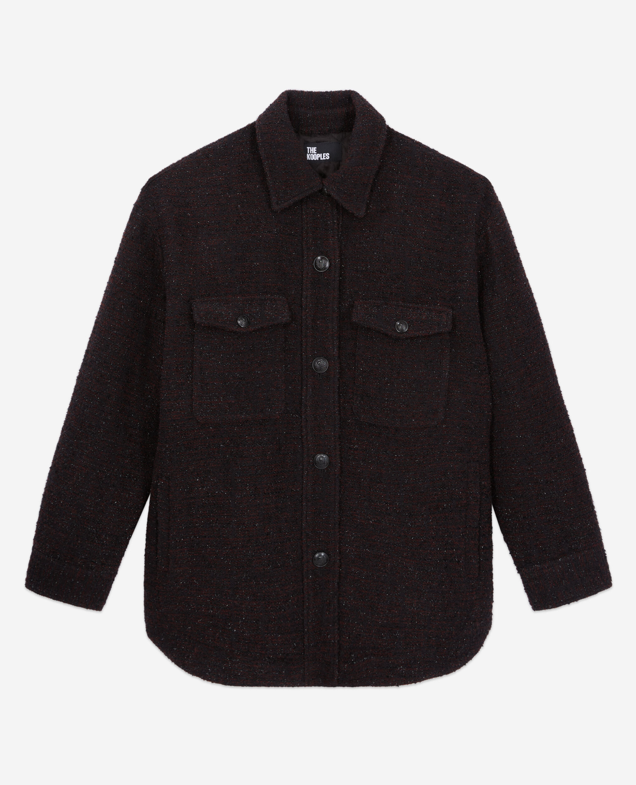 Burgundy tweed overshirt style jacket The Kooples