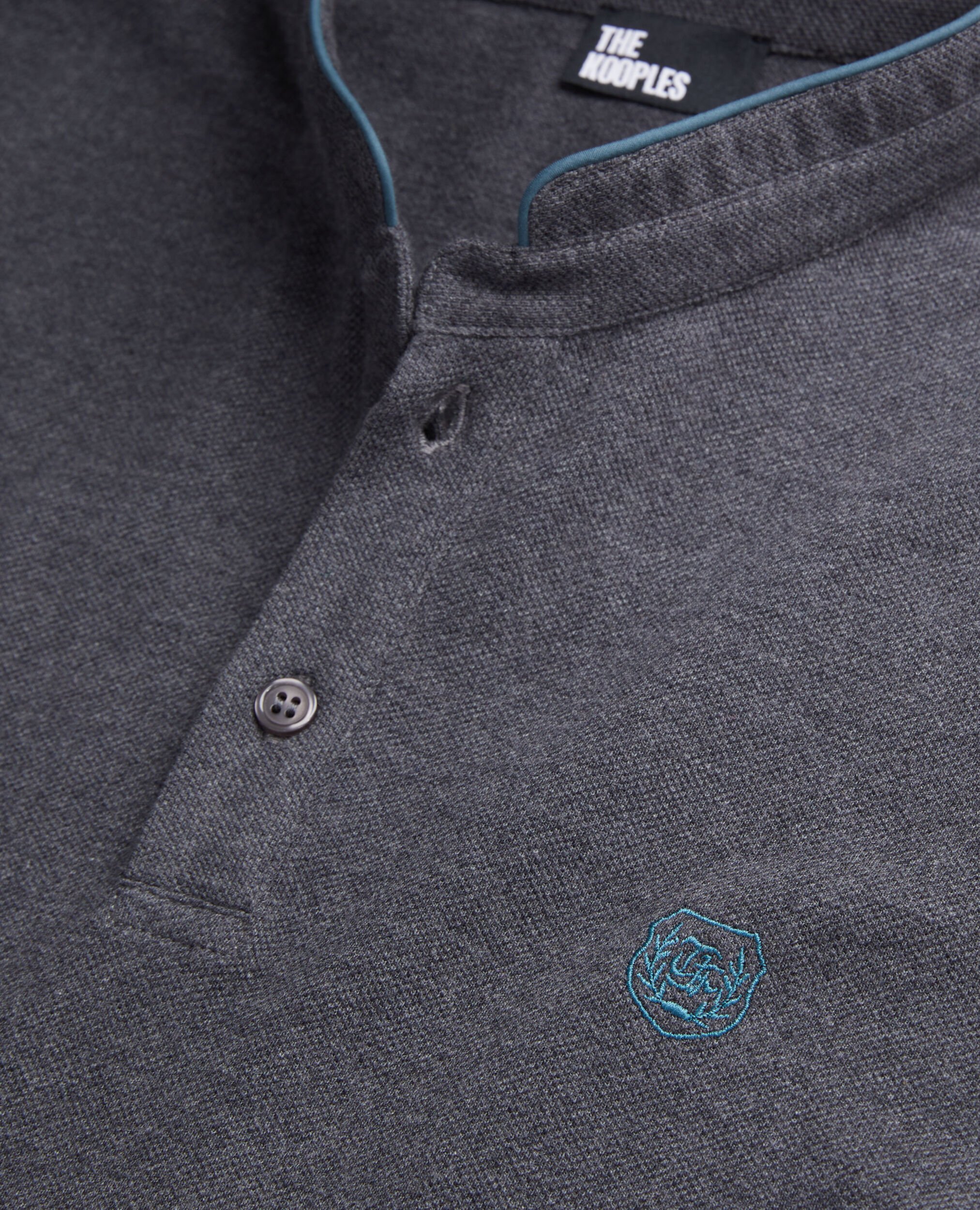 Grey cotton polo t-shirt, GREY MELANGE, hi-res image number null